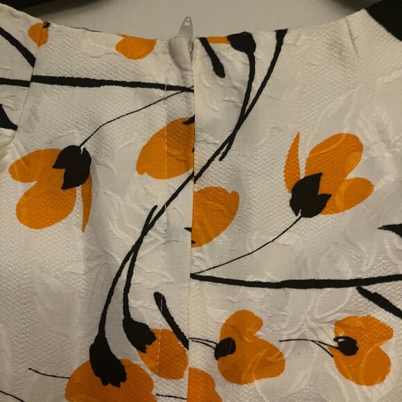Vintage Orange and Black Floral Dress - Picture 4 of 8